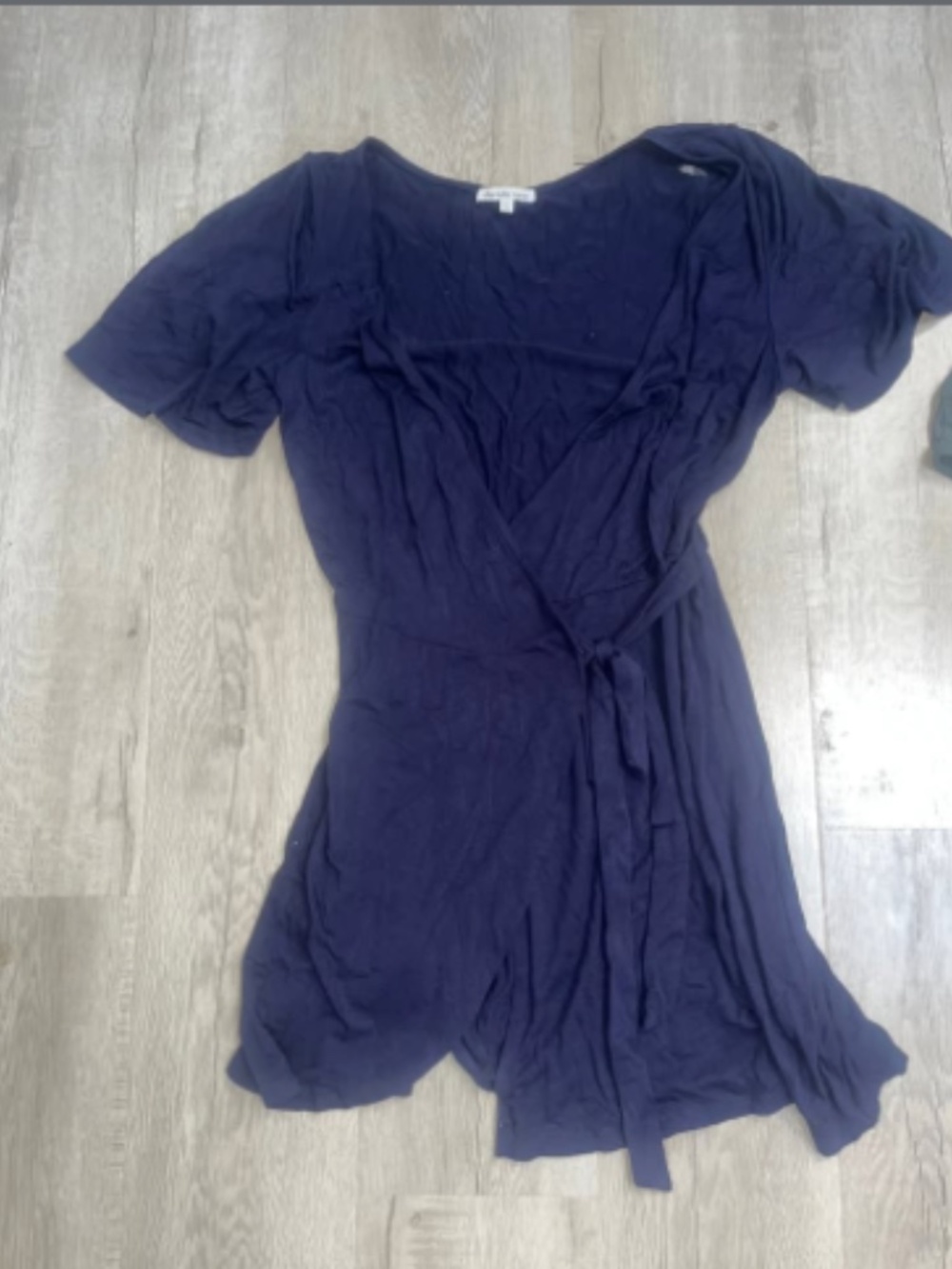 Teen Navy Blue Short Wrap Dress with Short Sleeves (Size Medium) Barely Worn